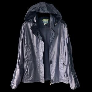 Jockey Women's Light Lavender Full Zip Packable Hood Windbreaker Jacket Size L